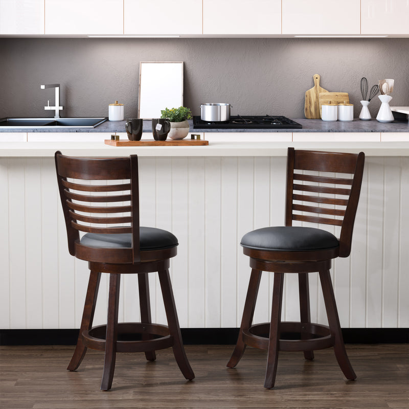 black Counter Height Bar Stools Set of 2 Willa Collection lifestyle scene by CorLiving