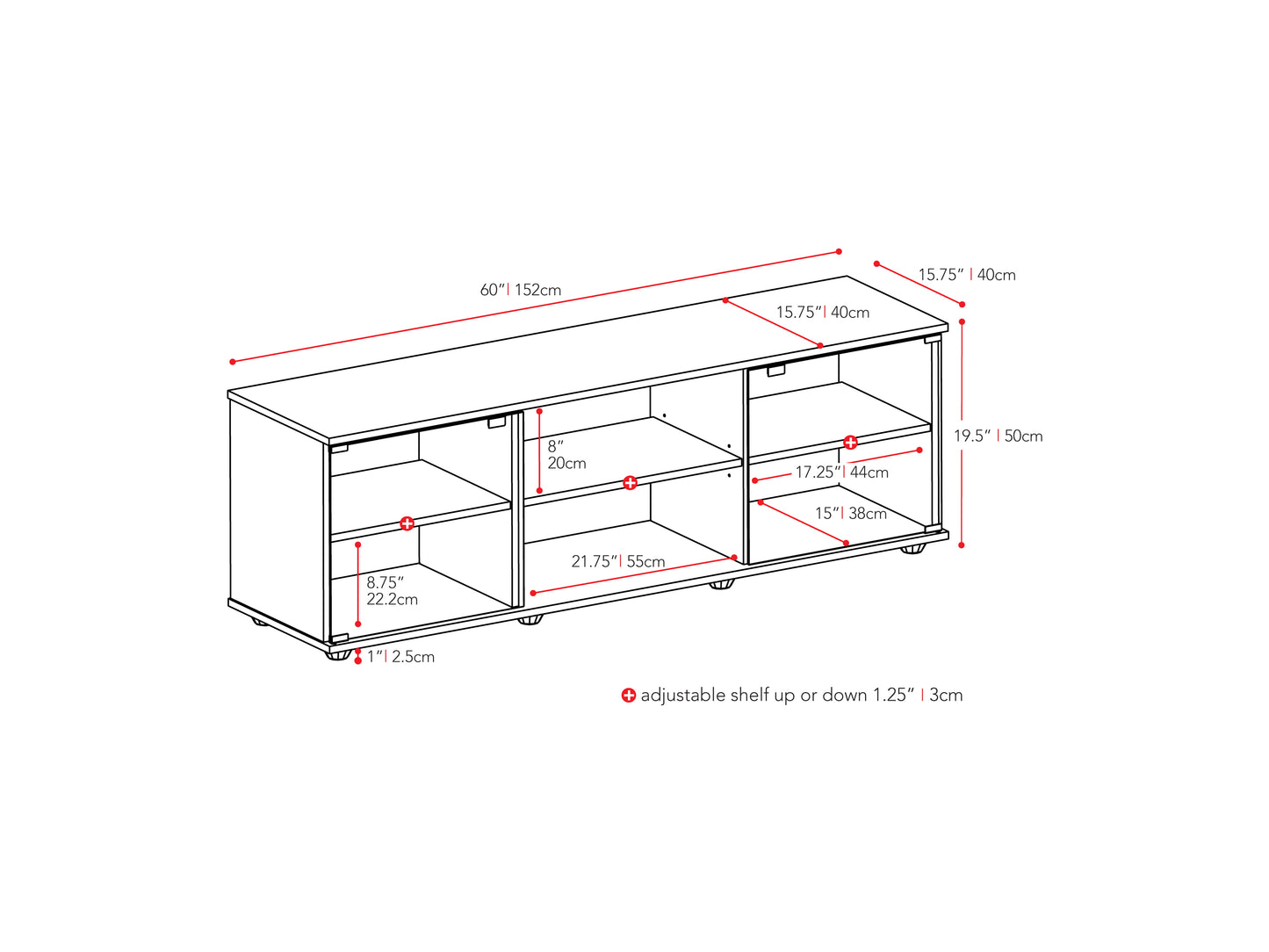 Modern TV stand with glass doors, dark brown wood finish, accommodates TVs up to 75 inches, features sleek metal handles, and ample storage space for electronics and decor.