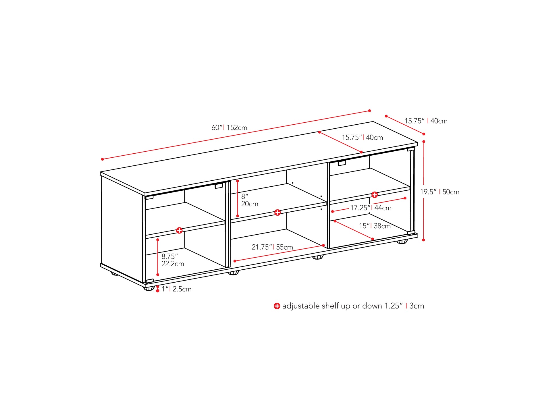 Modern TV stand with glass doors, dark brown wood finish, accommodates TVs up to 75 inches, features sleek metal handles, and ample storage space for electronics and decor.