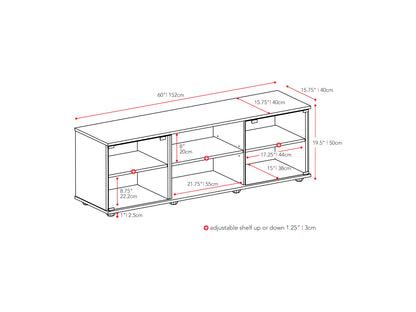 Modern TV stand with glass doors, dark brown wood finish, accommodates TVs up to 75 inches, features sleek metal handles, and ample storage space for electronics and decor.