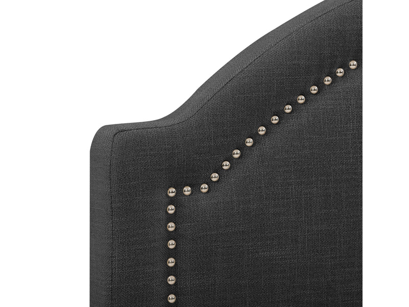 dark grey Upholstered Double / Full Bed Florence Collection detail image by CorLiving