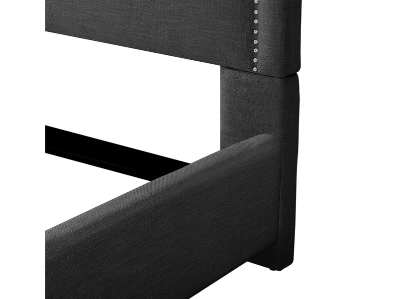 dark grey Upholstered King Bed Florence Collection detail image by CorLiving