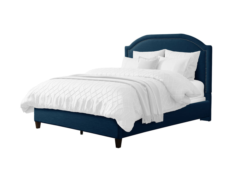 navy blue Upholstered King Bed Florence Collection product image by CorLiving