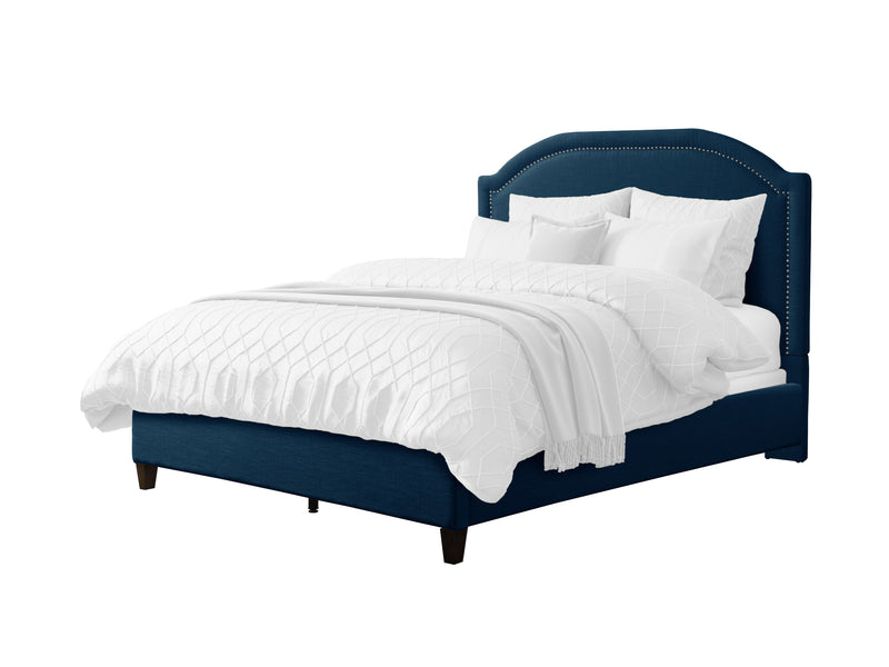 navy blue Upholstered Queen Bed Florence Collection product image by CorLiving