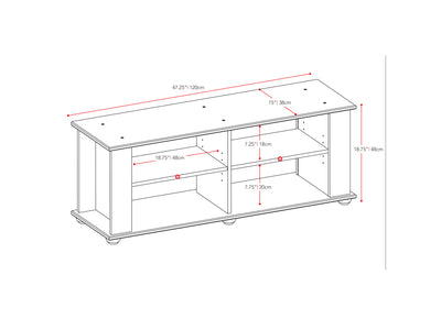 Black Wooden TV Stand for TVs up to 55" Fillmore Collection measurements diagram by CorLiving#color_black