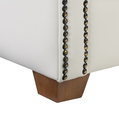 white Leather Armchair Zoe Collection detail image by CorLiving#color_white