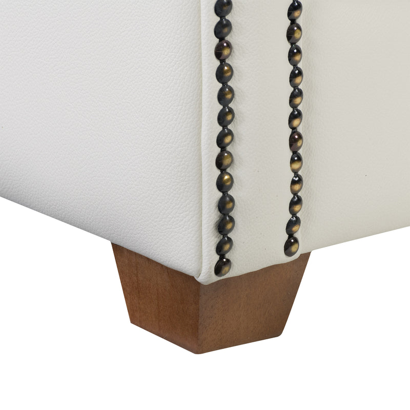 white Leather Armchair Zoe Collection detail image by CorLiving