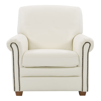 white Leather Armchair Zoe Collection product image by CorLiving#color_white