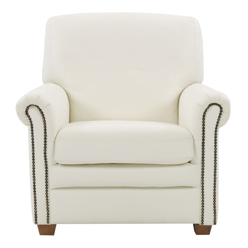 white Leather Armchair Zoe Collection product image by CorLiving