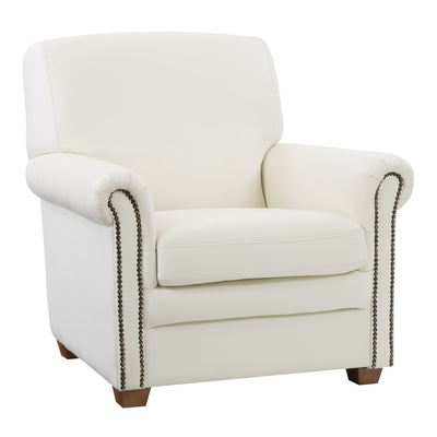 white Leather Armchair Zoe Collection product image by CorLiving#color_white