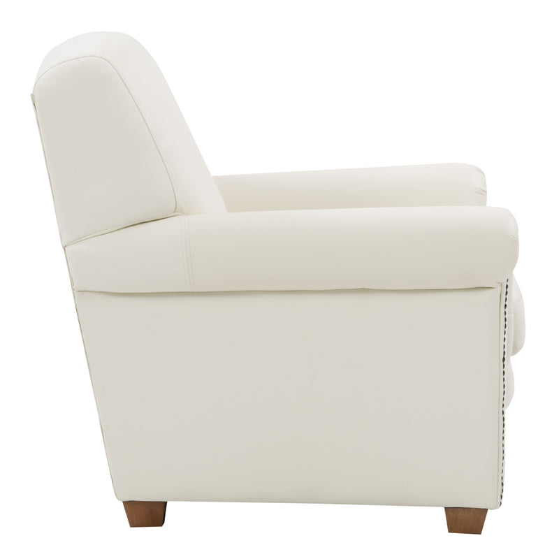 white Leather Armchair Zoe Collection product image by CorLiving