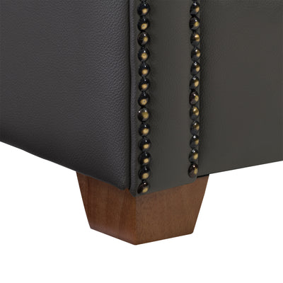 medium grey leather Leather Armchair Zoe Collection detail image by CorLiving#color_medium-grey-leather