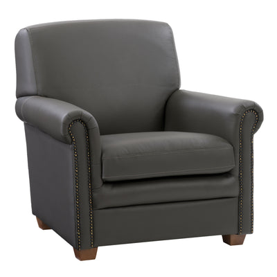 medium grey leather Leather Armchair Zoe Collection product image by CorLiving#color_medium-grey-leather