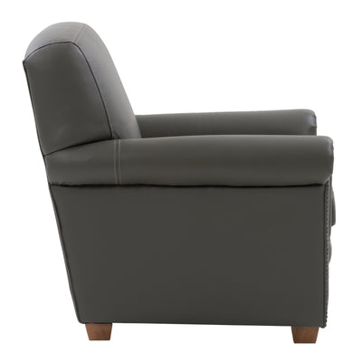 medium grey leather Leather Armchair Zoe Collection product image by CorLiving#color_medium-grey-leather