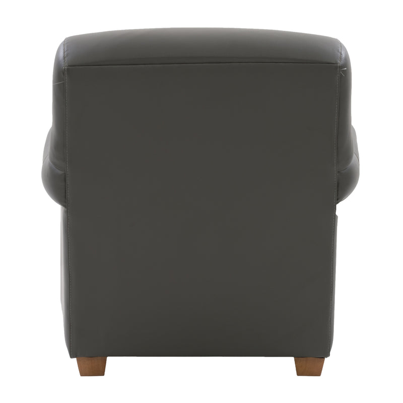 medium grey leather Leather Armchair Zoe Collection product image by CorLiving