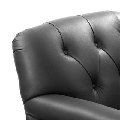 black Leather Armchair Hampton Collection detail image by CorLiving#color_black