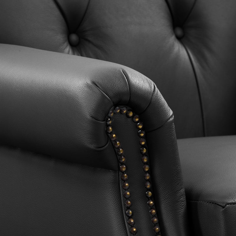 black Leather Armchair Hampton Collection detail image by CorLiving