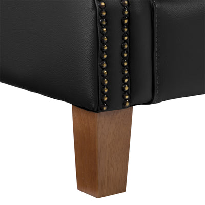 black Leather Armchair Hampton Collection detail image by CorLiving#color_black