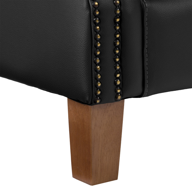 black Leather Armchair Hampton Collection detail image by CorLiving