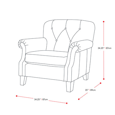 black Leather Armchair Hampton Collection measurements diagram by CorLiving#color_black