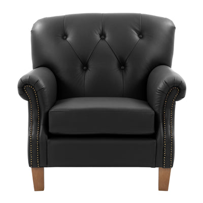 black Leather Armchair Hampton Collection product image by CorLiving#color_black