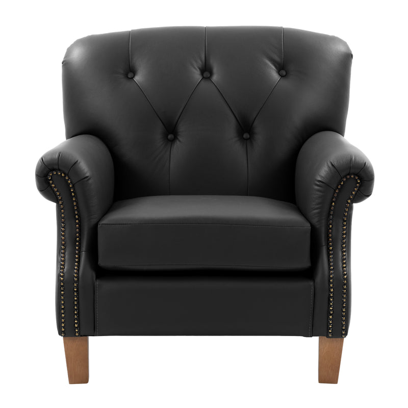 black Leather Armchair Hampton Collection product image by CorLiving