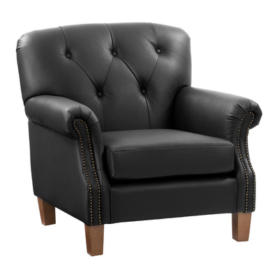 black Leather Armchair Hampton Collection product image by CorLiving#color_black
