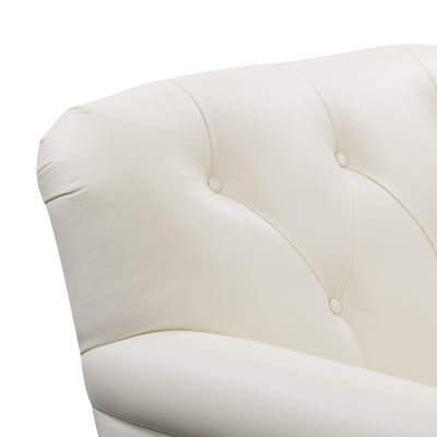 white Leather Armchair Hampton Collection detail image by CorLiving#color_white