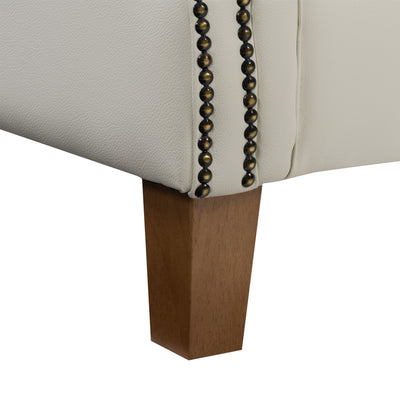 white Leather Armchair Hampton Collection detail image by CorLiving#color_white