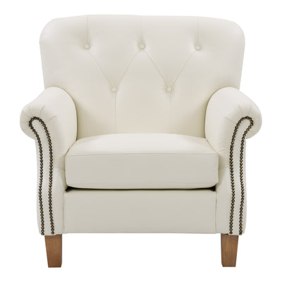 white Leather Armchair Hampton Collection product image by CorLiving#color_white