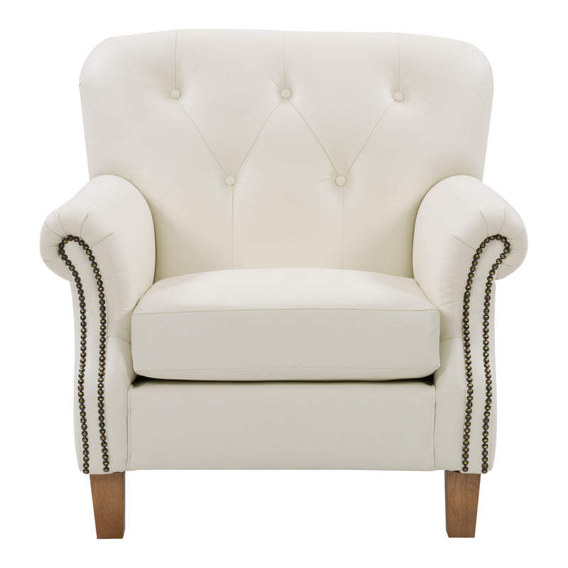 white Leather Armchair Hampton Collection product image by CorLiving