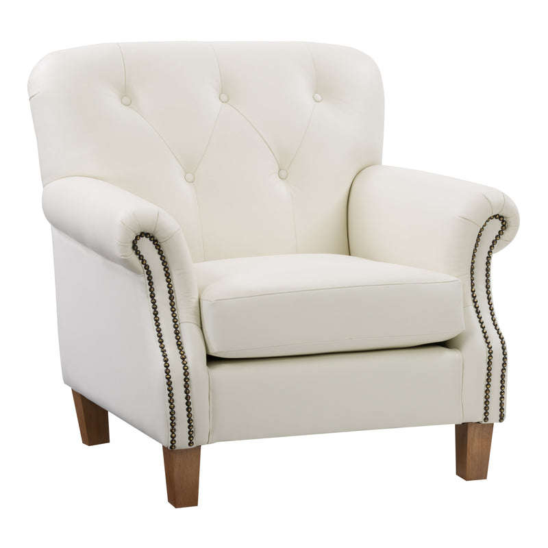 white Leather Armchair Hampton Collection product image by CorLiving