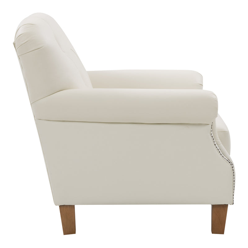 white Leather Armchair Hampton Collection product image by CorLiving