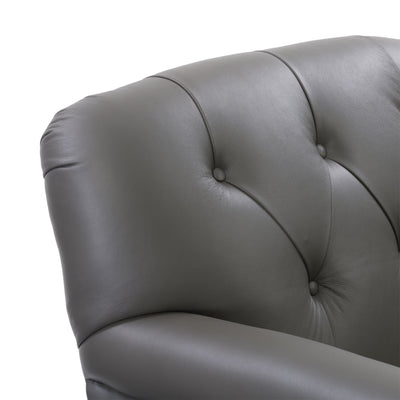 medium grey leather Leather Armchair Hampton Collection detail image by CorLiving#color_medium-grey-leather