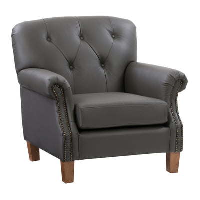 medium grey leather Leather Armchair Hampton Collection product image by CorLiving#color_medium-grey-leather