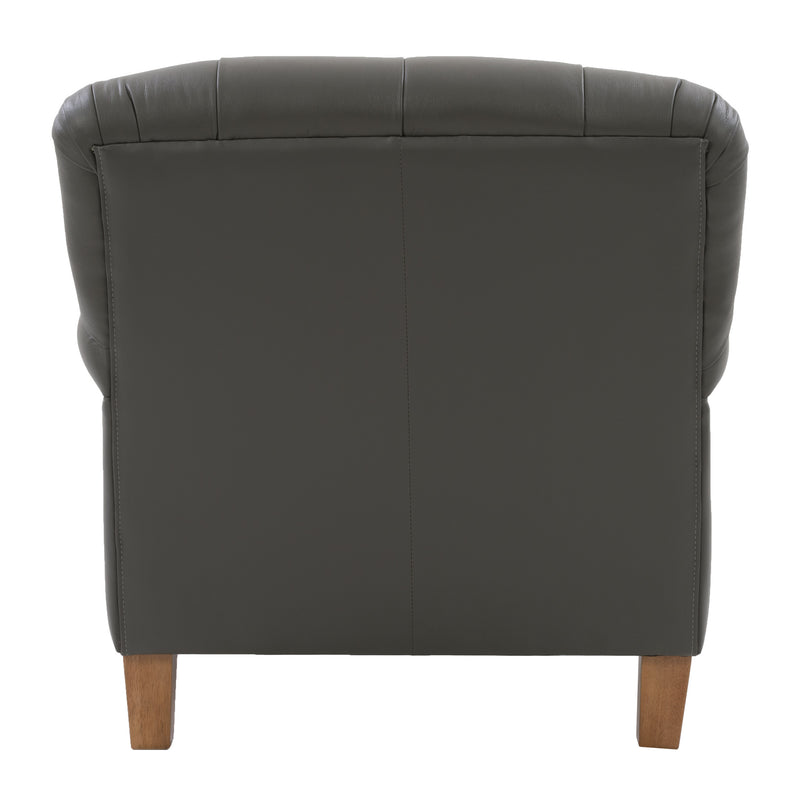 medium grey leather Leather Armchair Hampton Collection product image by CorLiving