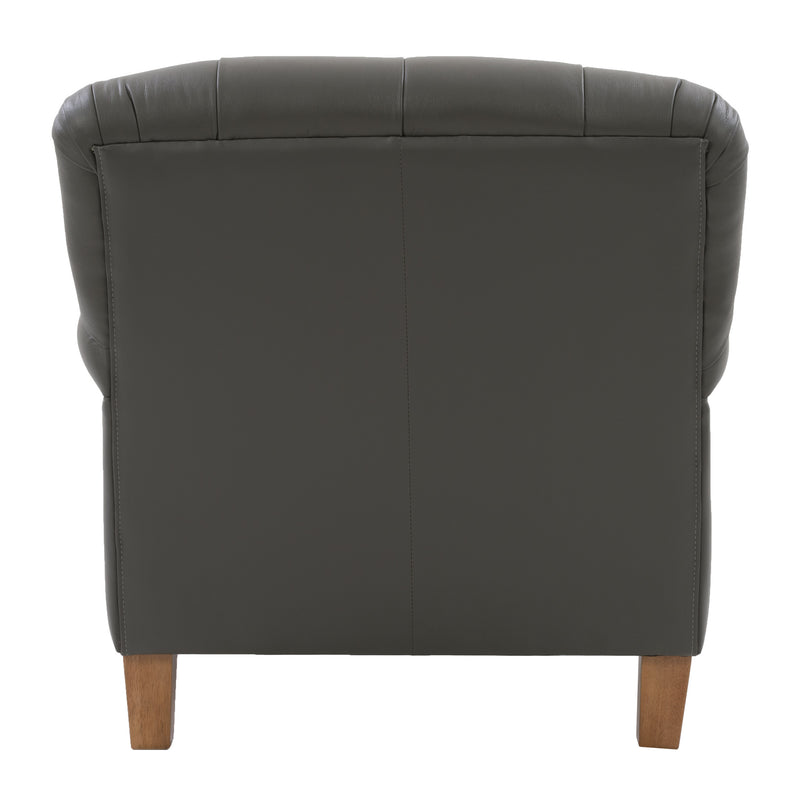 medium grey leather Leather Armchair Hampton Collection product image by CorLiving