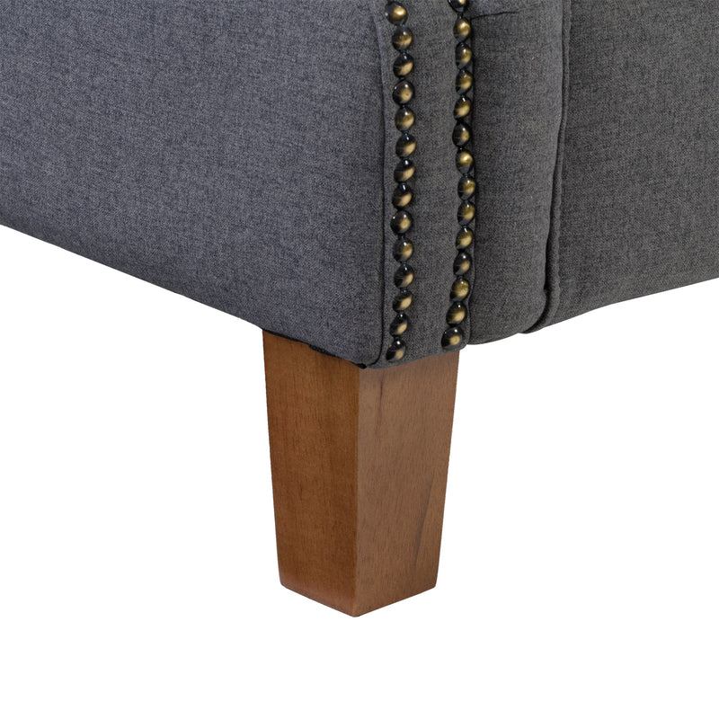 medium grey fabric Grey Armchair Hampton Collection detail image by CorLiving