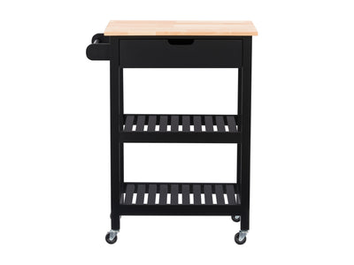 black Kitchen Cart on Wheels Sage Collection product image by CorLiving#color_black