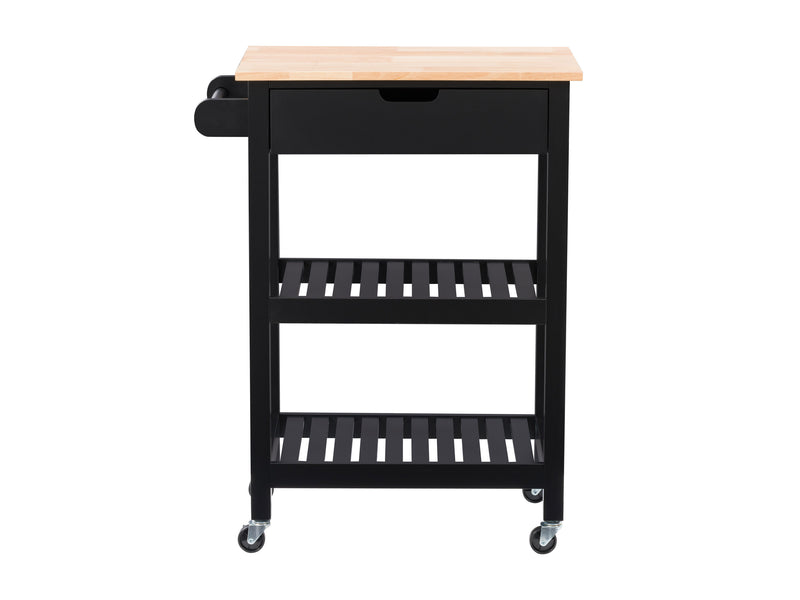 black Kitchen Cart on Wheels Sage Collection product image by CorLiving