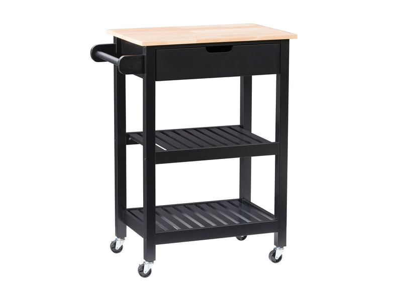 black Kitchen Cart on Wheels Sage Collection product image by CorLiving