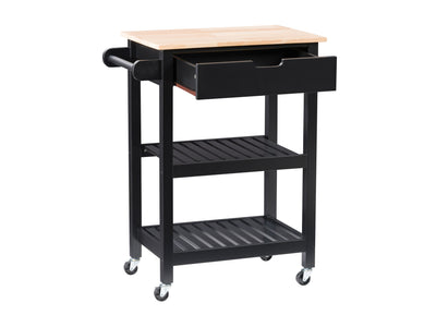 black Kitchen Cart on Wheels Sage Collection product image by CorLiving#color_black