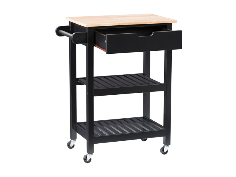 black Kitchen Cart on Wheels Sage Collection product image by CorLiving