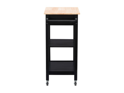 black Kitchen Cart on Wheels Sage Collection product image by CorLiving#color_black