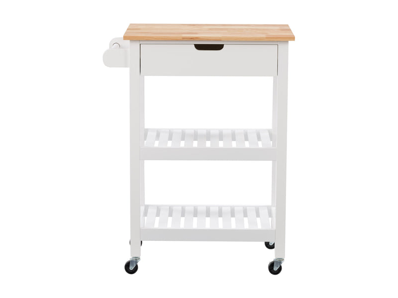 white Kitchen Cart on Wheels Sage Collection product image by CorLiving