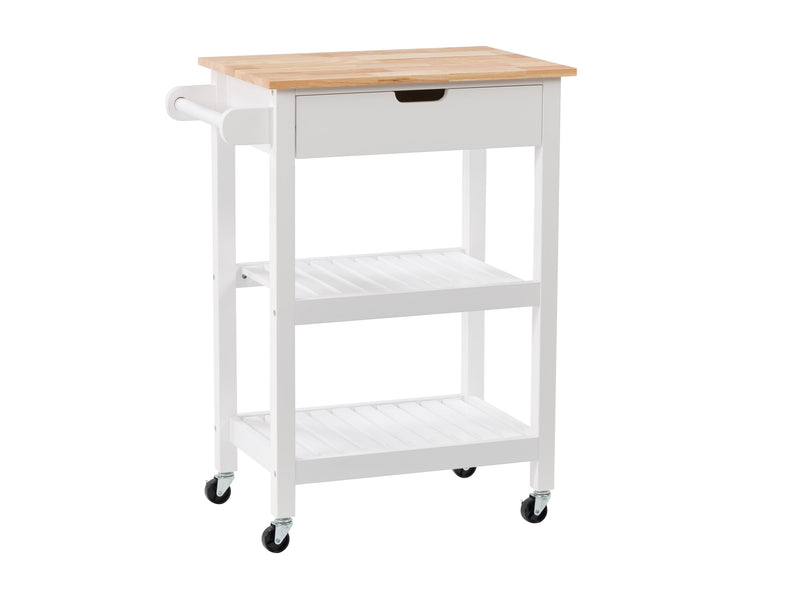 white Kitchen Cart on Wheels Sage Collection product image by CorLiving