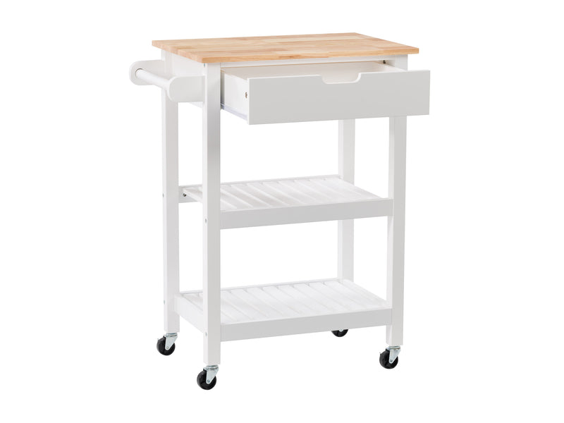 white Kitchen Cart on Wheels Sage Collection product image by CorLiving