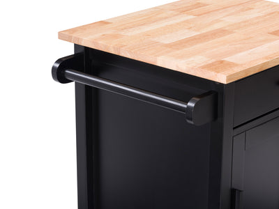 black Kitchen Cart on Wheels Callan Collection detail image by CorLiving#color_black