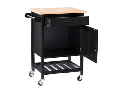 black Kitchen Cart on Wheels Callan Collection product image by CorLiving#color_black