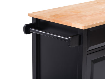 black Kitchen Cart on Wheels Chase Collection detail image by CorLiving#color_black